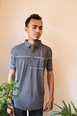 Premium Chinese Polo Shirt Grey