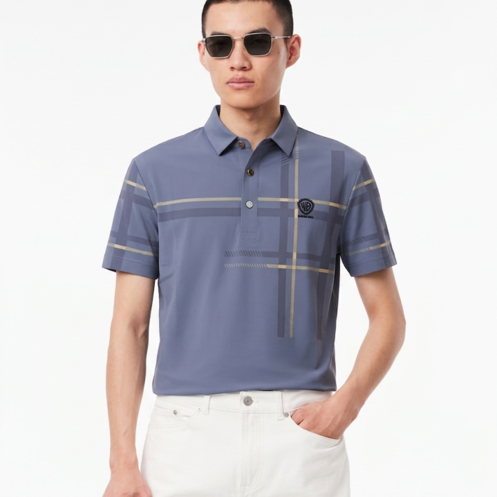 Premium Purple Chinese Polo Shirt (MTSP0124) | Zynara Fashion Luxury Chinese fabric polo