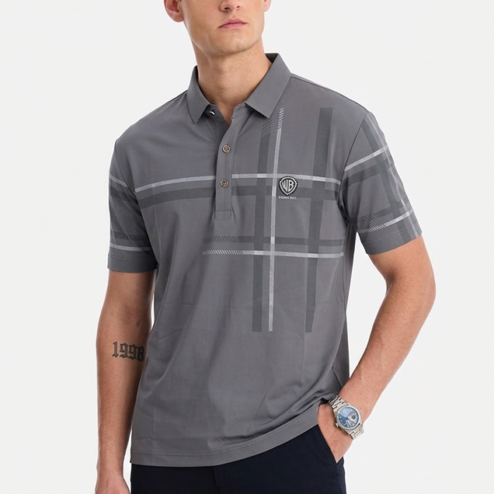Premium Grey Chinese Polo Shirt (MTSP0124) | Shop Zynara Fashion Premium Chinese Polo Shirt in Bangladesh