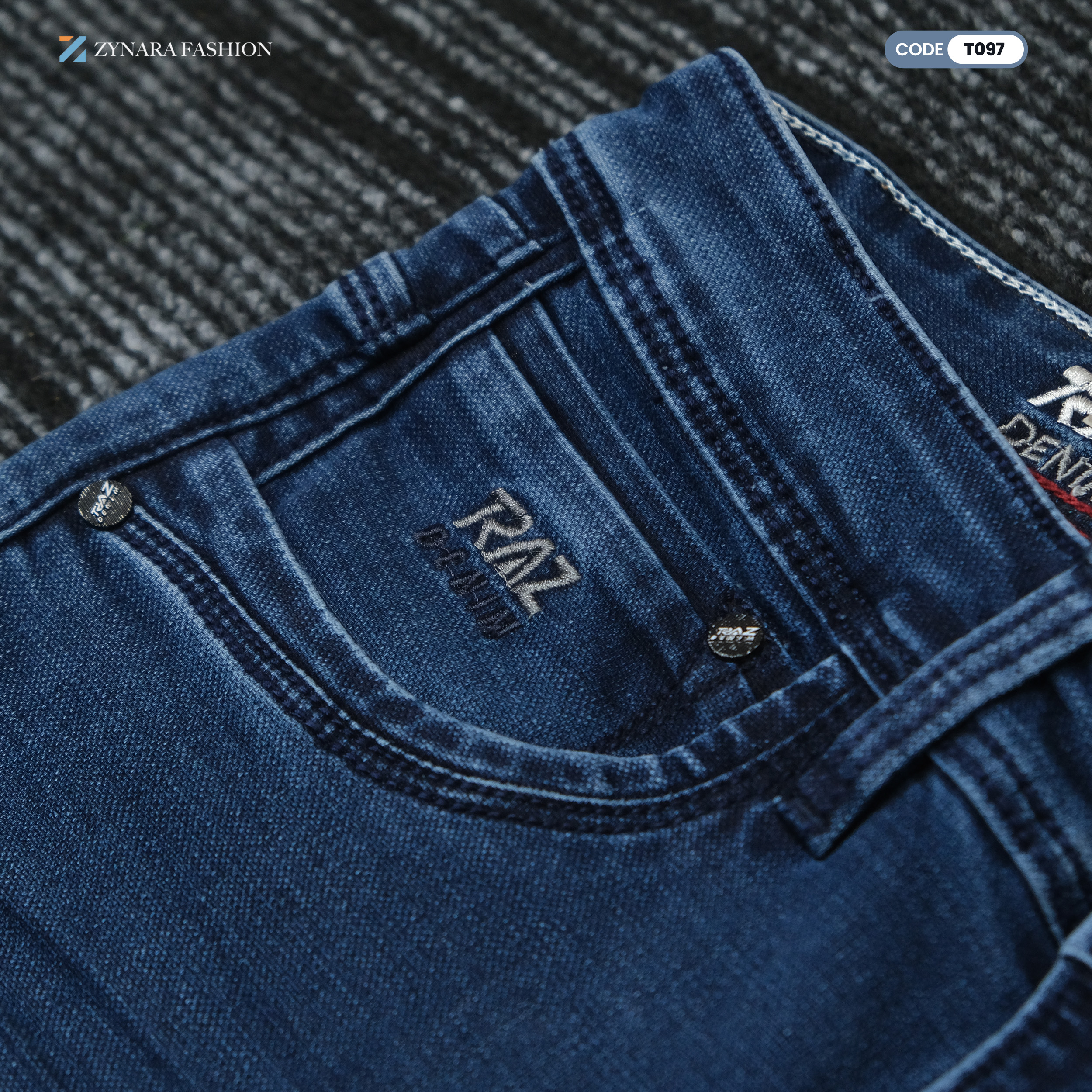 Zynara TRAZ Slim Fit Blue Denim Jeans for Men – Soft Stretch, Clean Wash & Everyday Flex CODE-T097 - Image 4