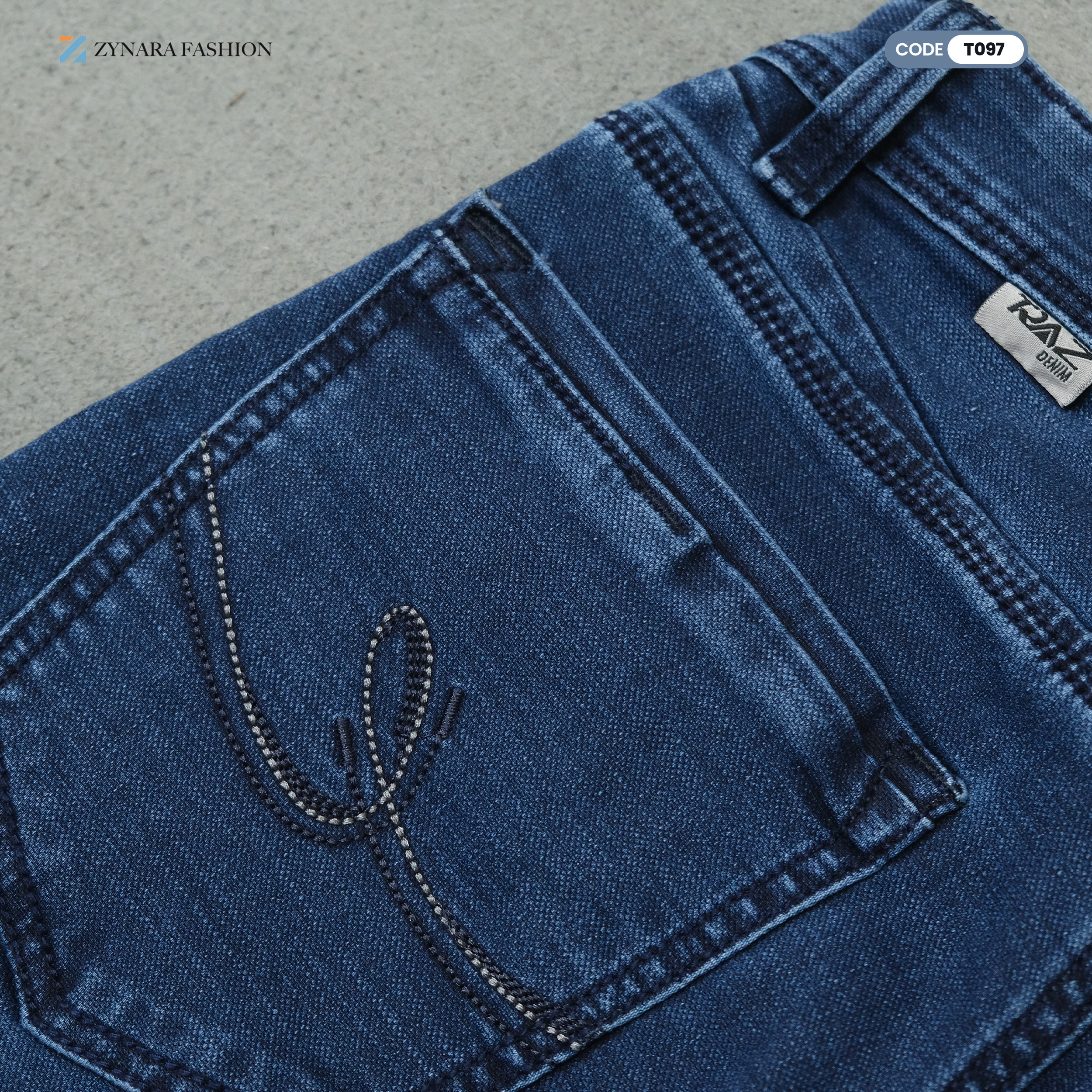 Zynara TRAZ Slim Fit Blue Denim Jeans for Men – Soft Stretch, Clean Wash & Everyday Flex CODE-T097 - Image 3