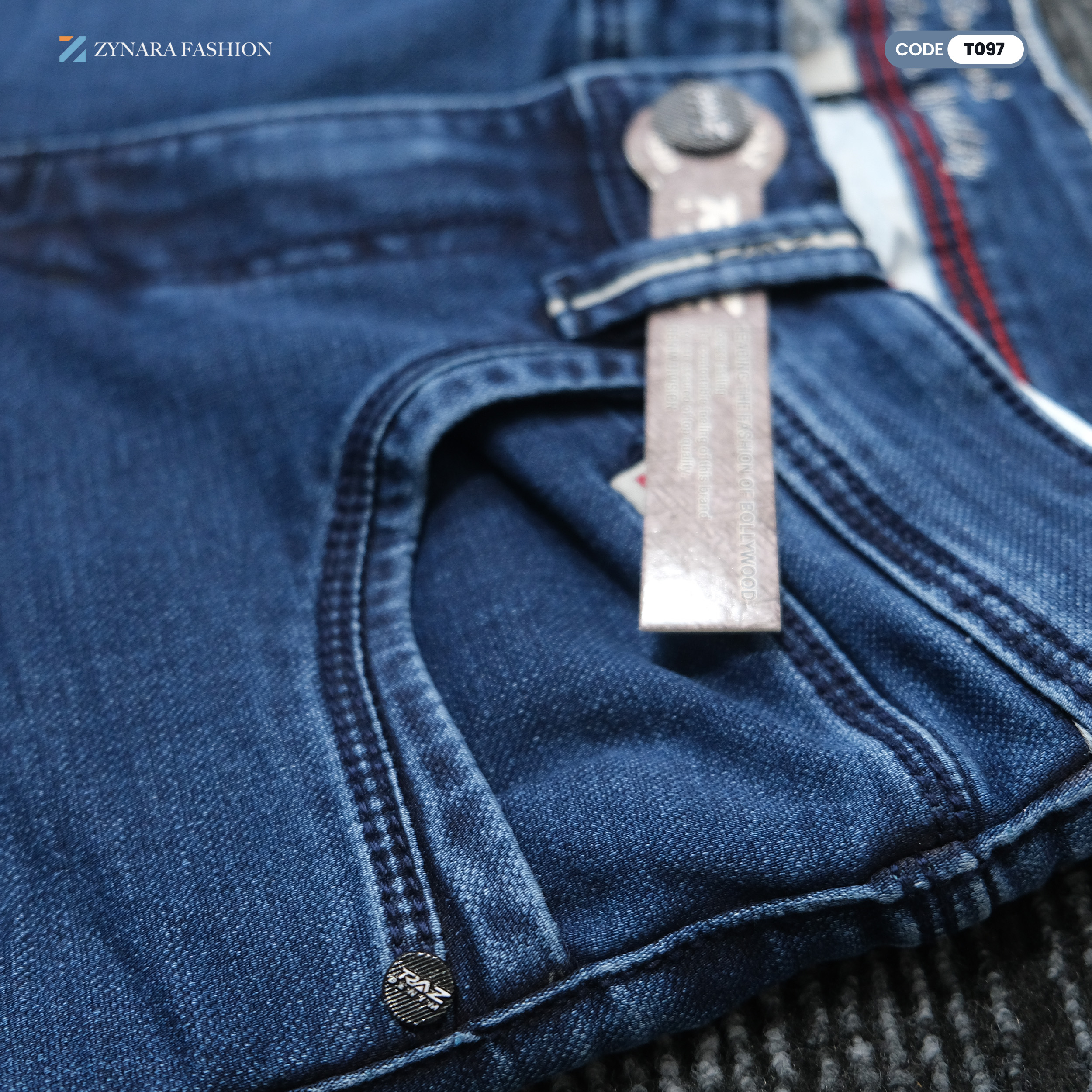 Zynara TRAZ Slim Fit Blue Denim Jeans for Men – Soft Stretch, Clean Wash & Everyday Flex CODE-T097 - Image 11