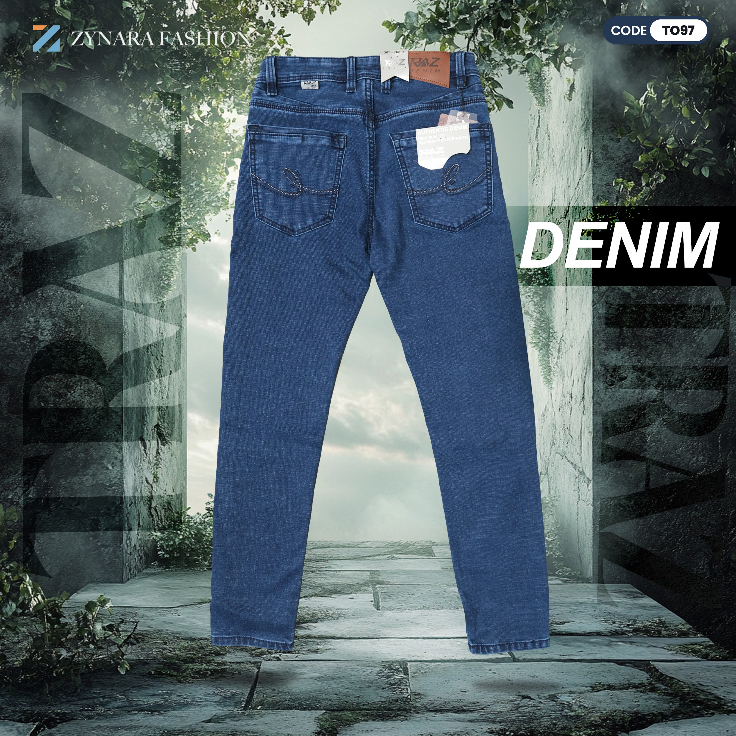 Zynara TRAZ Slim Fit Blue Denim Jeans for Men – Soft Stretch, Clean Wash & Everyday Flex CODE-T097 - Image 2