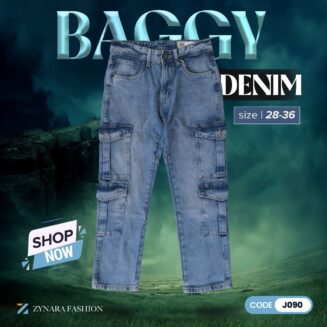Zynara Fashion Men’s Light Blue Baggy Cargo Jeans Bangladesh – Premium Denim Pants | CODE-J090