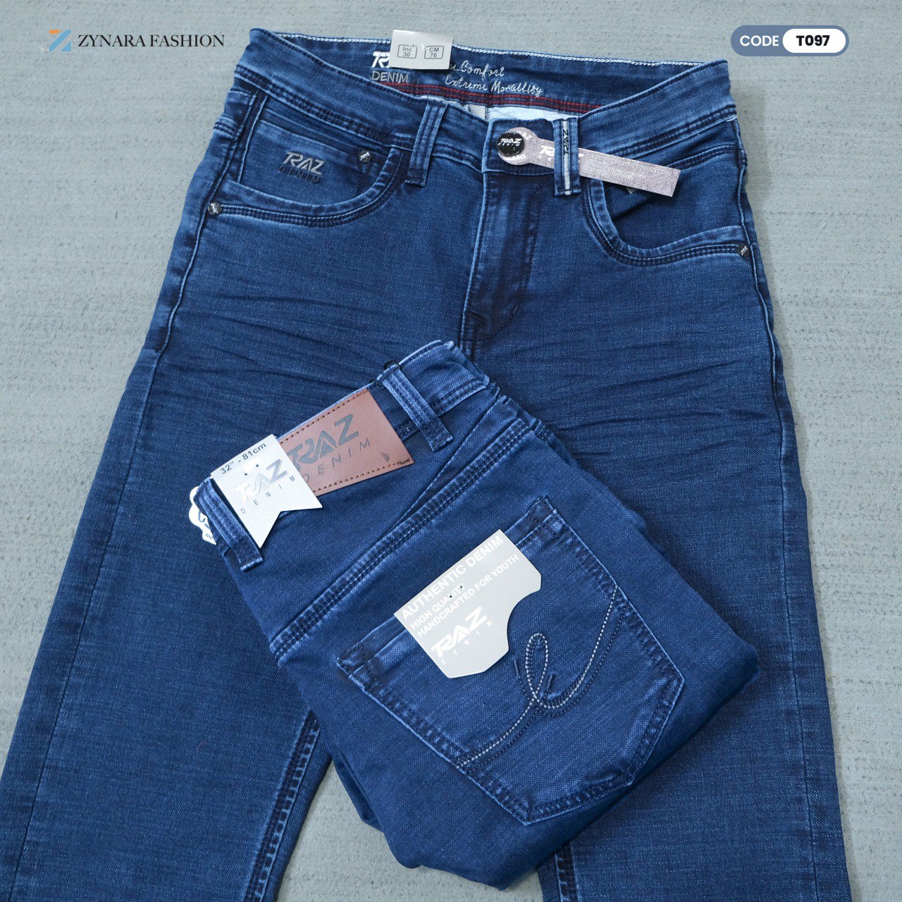 Zynara TRAZ Slim Fit Blue Denim Jeans for Men – Soft Stretch, Clean Wash & Everyday Flex CODE-T097 - Image 7