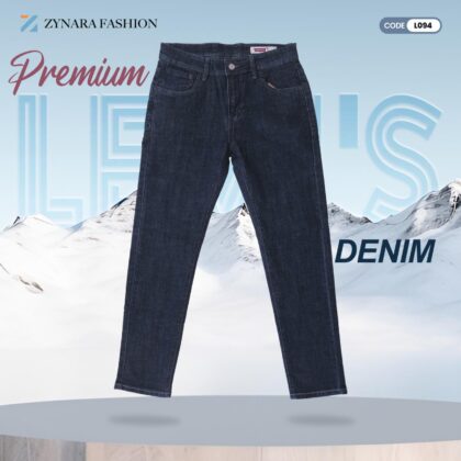 Zynara Premium Levi’s Style Dark Blue Denim Jeans for Men – Classic Fit, Stretch Comfort & Timeless Finish CODE-L094