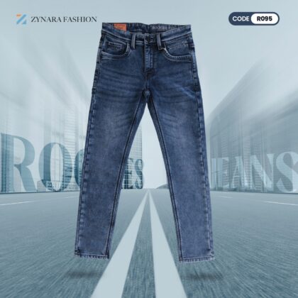 Zynara ROOKIES Premium Slim Fit Blue Denim Jeans for Men – Urban Wash & All-Day Comfort CODE-R095