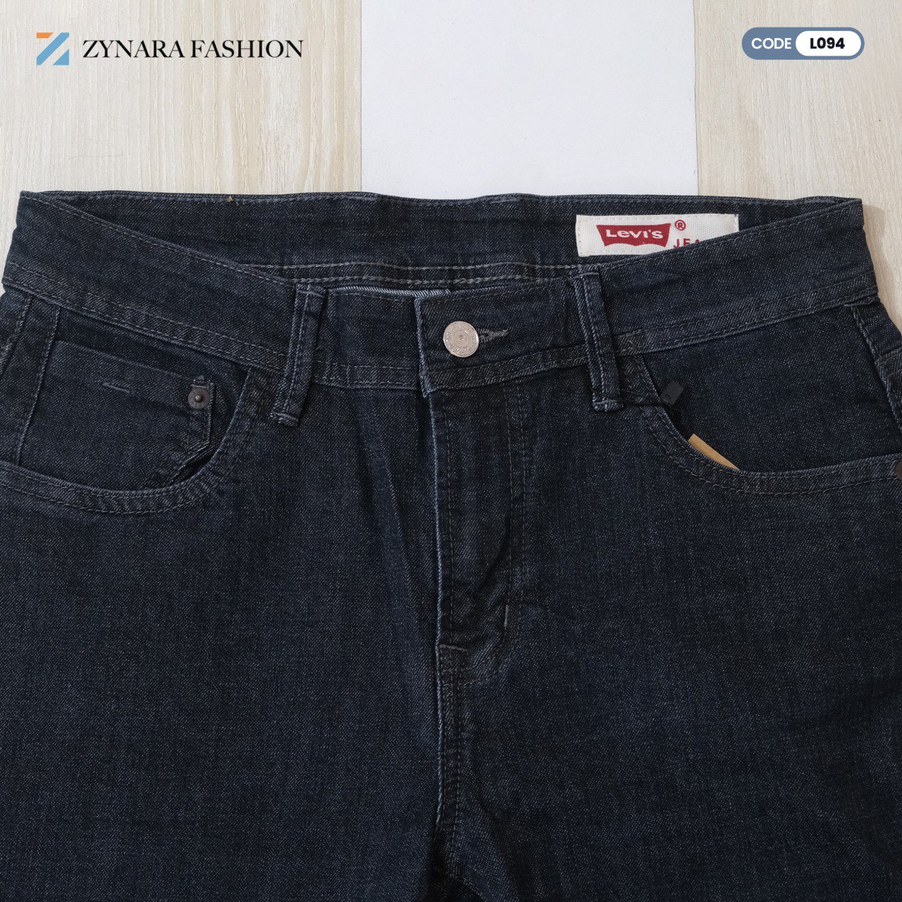 Zynara Premium Levi’s Style Dark Blue Denim Jeans for Men – Classic Fit, Stretch Comfort & Timeless Finish CODE-L094 - Image 9