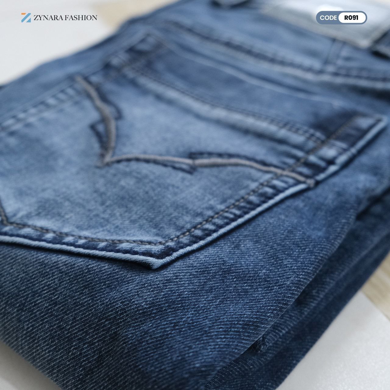 Zynara ROOKIES Premium Blue Denim Jeans for Men – Slim Fit, Durable Stretch & Rugged Wash CODE-R091 - Image 5