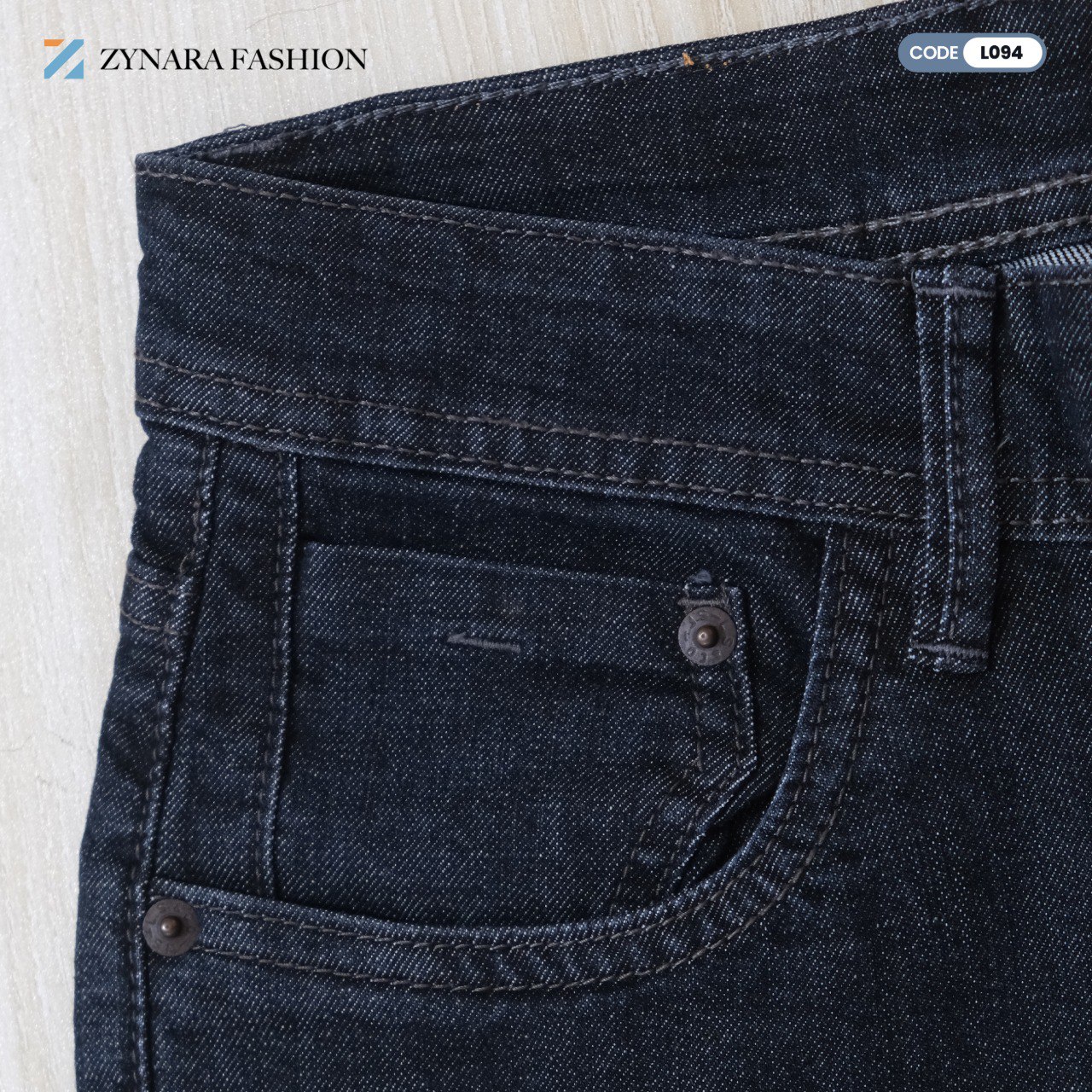 Zynara Premium Levi’s Style Dark Blue Denim Jeans for Men – Classic Fit, Stretch Comfort & Timeless Finish CODE-L094 - Image 3