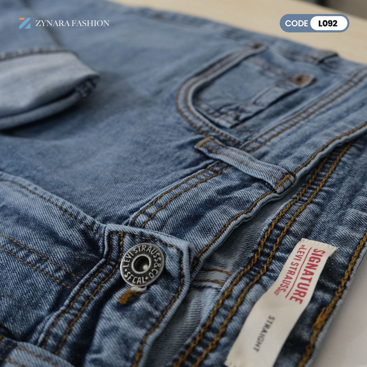 Zynara Levi’s Style Light Blue Denim Jeans for Men – Classic Fit, Everyday Comfort & Premium Craft CODE-L092 - Image 7