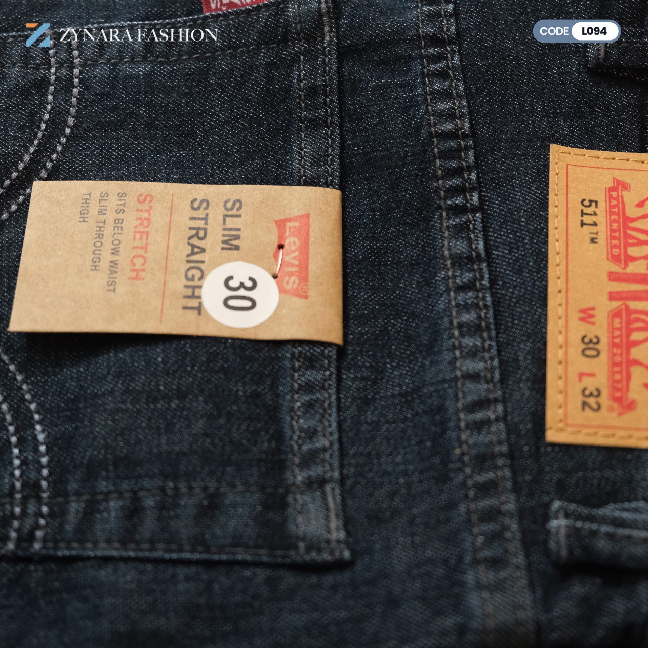 Zynara Premium Levi’s Style Dark Blue Denim Jeans for Men – Classic Fit, Stretch Comfort & Timeless Finish CODE-L094 - Image 10