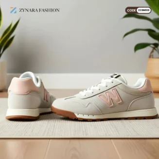 Women’s White Casual Sneakers – Stylish, Comfortable & Lightweight with Pink Accent | Everyday Wear Shoe | CODE - ZCSN028