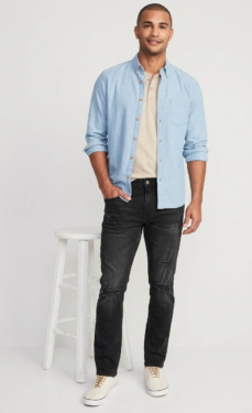 Zynara American Eagle Style ASH Black Denim Jeans for Men – Slim Fit, Rugged Wash & Premium Stretch Comfort CODE-A089