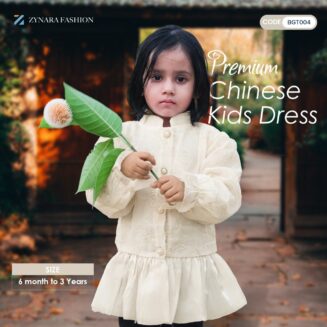 Ivory Pearl Blossom Mandarin Dress । CODE-BGT004