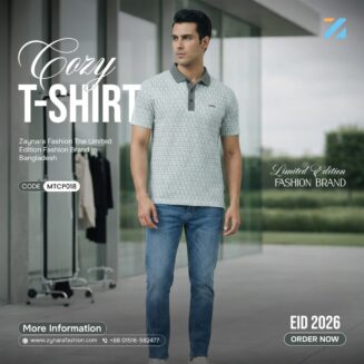 Zynara Premium Monogram Print Polo Shirt । Code-MTCP018