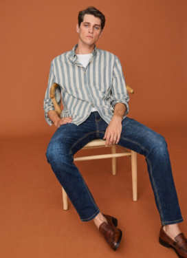 Indigo slim fit denim pant for men CODE-W078